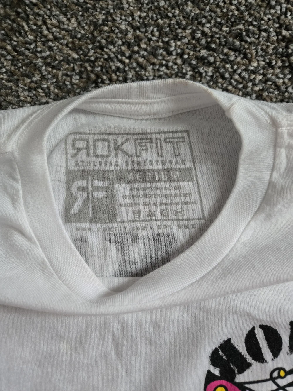 Rokfit White Crop Top with Pink Butterfly Graphic
